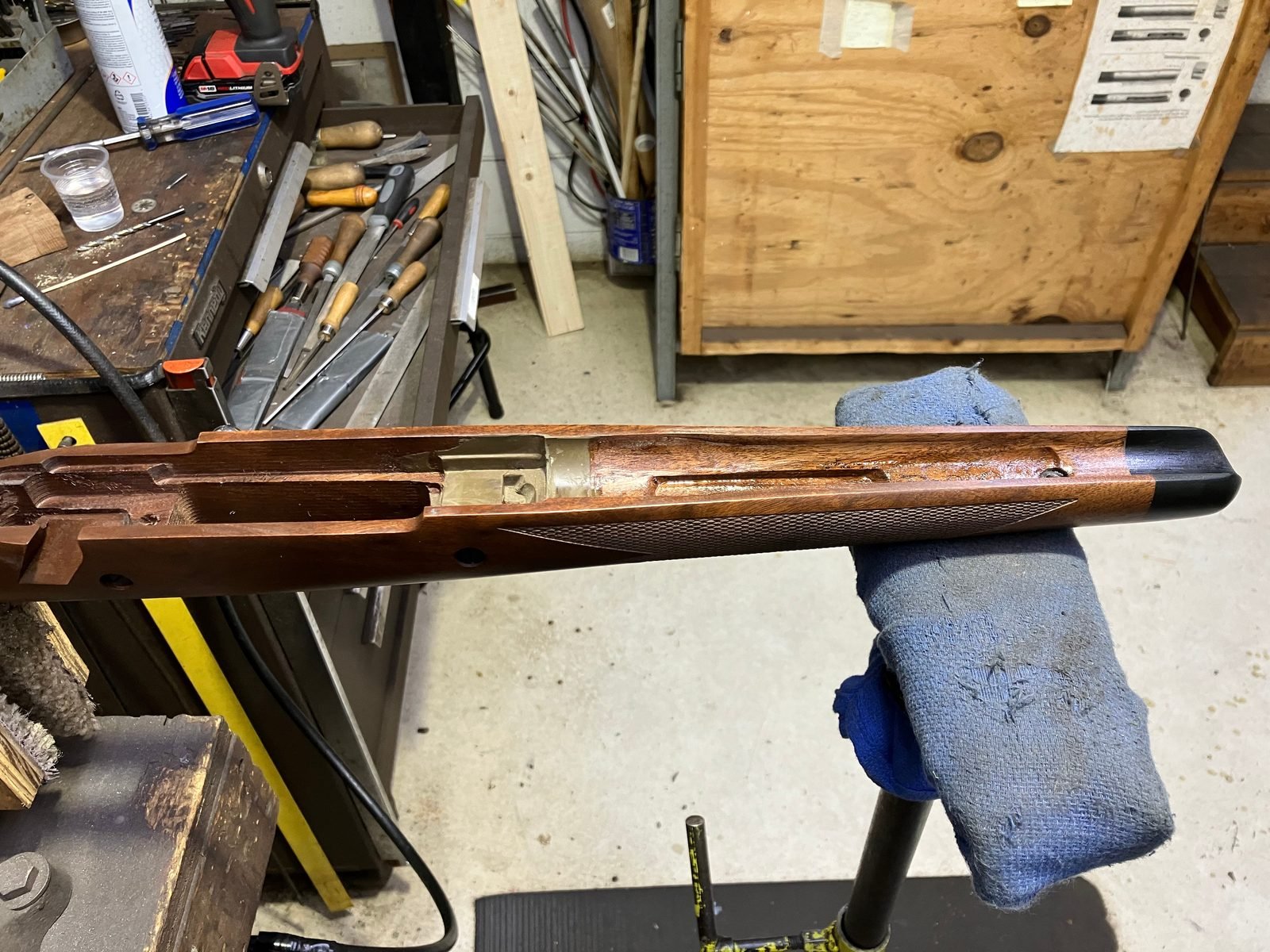 Barrel channel sealed with finish after the stock was free-floated