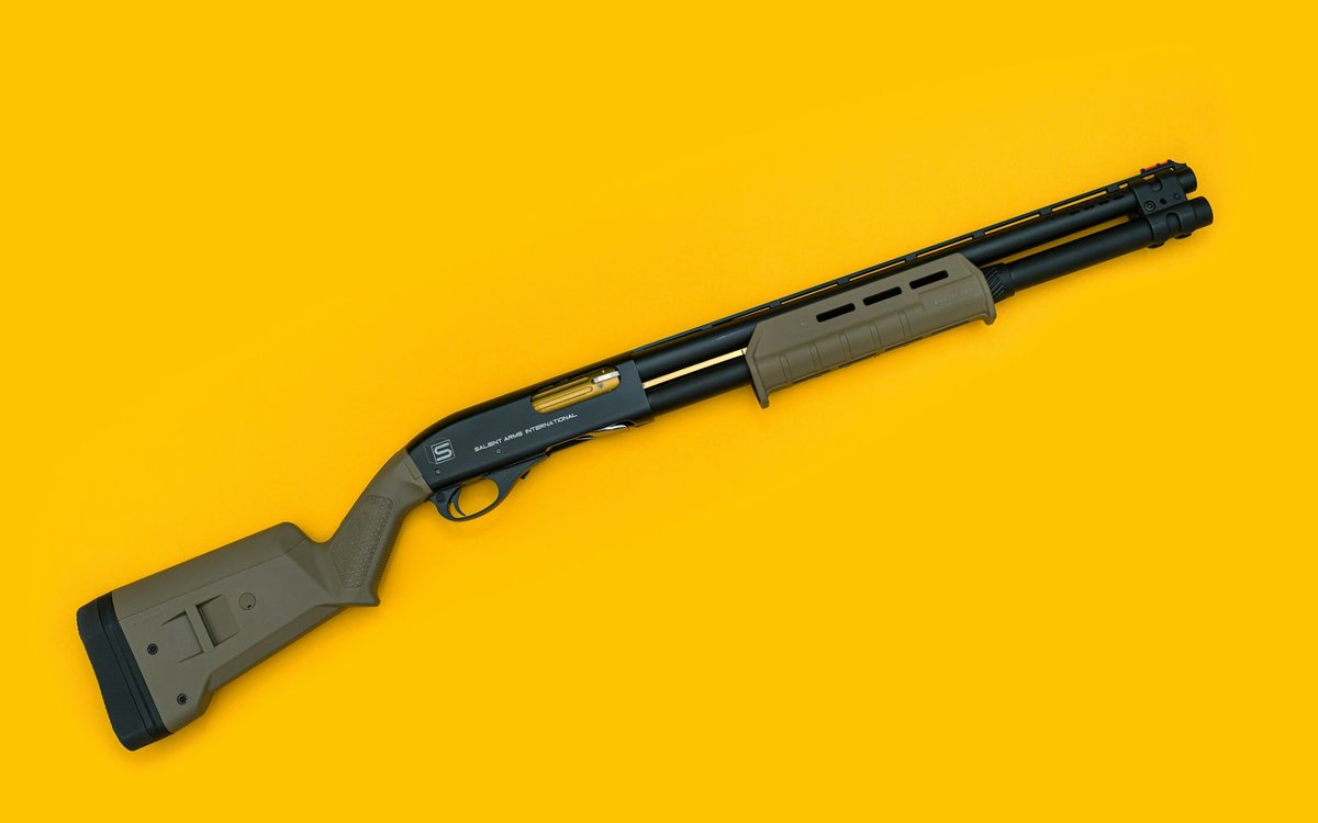 Shotgun on a work surface