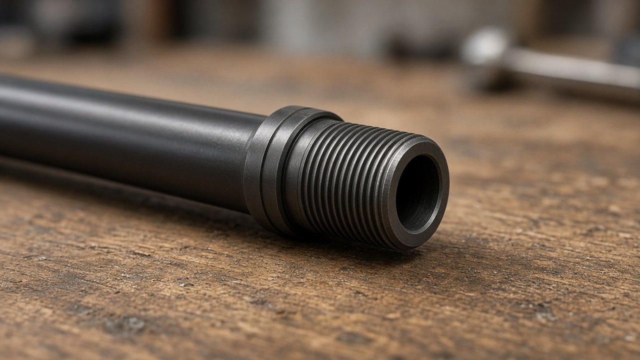 Rifle muzzle precision-threaded for a suppressor