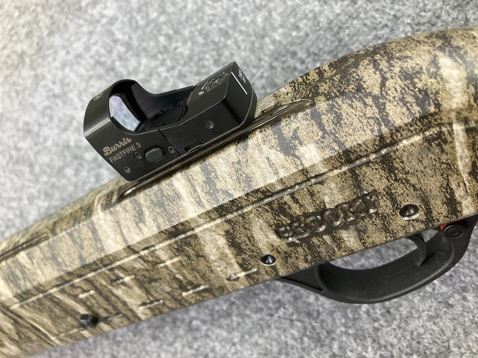 Burris FastFire 3 red dot mounted on an Escort shotgun receiver